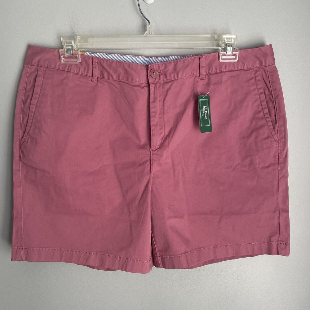 NEW LL Bean Shorts Women Size 18 Chino Casual Preppy 6" Favorite Fit Dusty Mauve